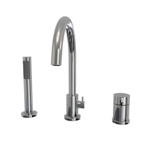 Keros Single-Handle Deck-Mounted Freestanding Tub Faucet with Hand Shower in Chrome