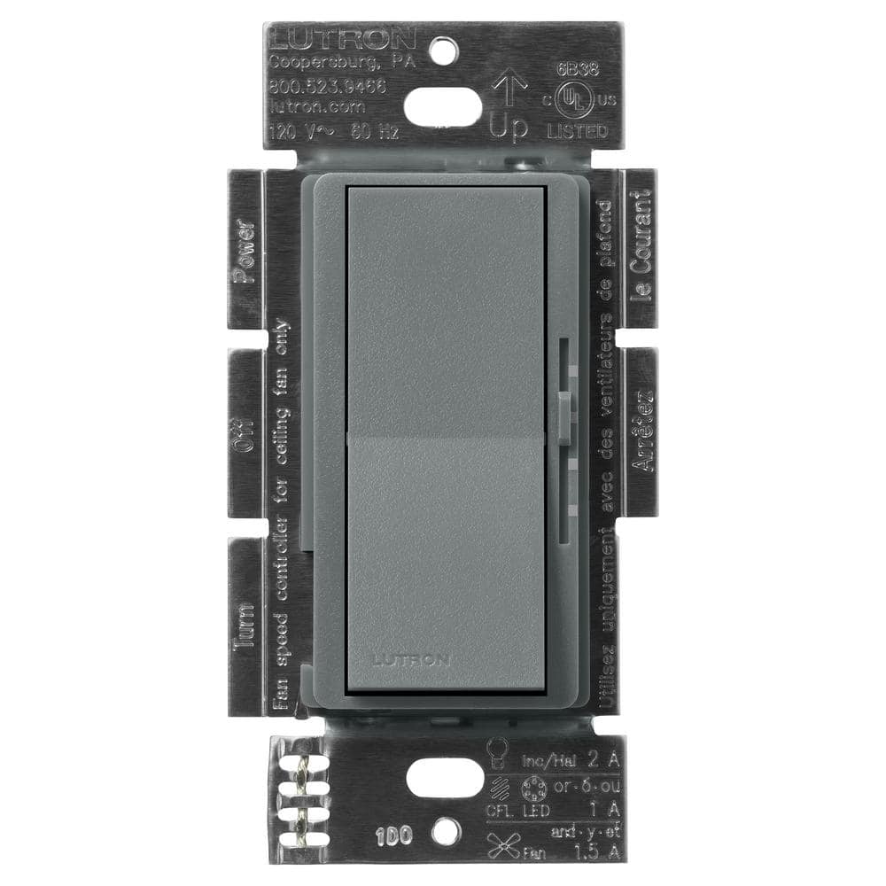 Diva 3-Speed Fan Control and Light Switch, Single-Pole/3-Way, 1.5A Fan/1A LED, Slate (DVSCFSQ-LF-SL) price history on PriceWatchPro