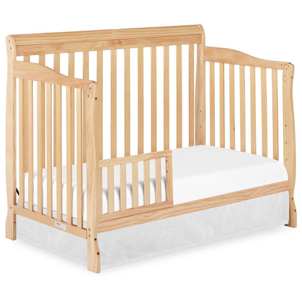 Natural Wood 5-in-1 Convertible Crib with Adjustable Mattress Support