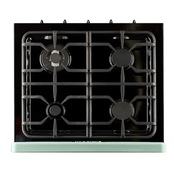 Classic Retro 30 in. 3.9 cu. ft. Retro Gas Range with Convection Oven in  Midnight Black