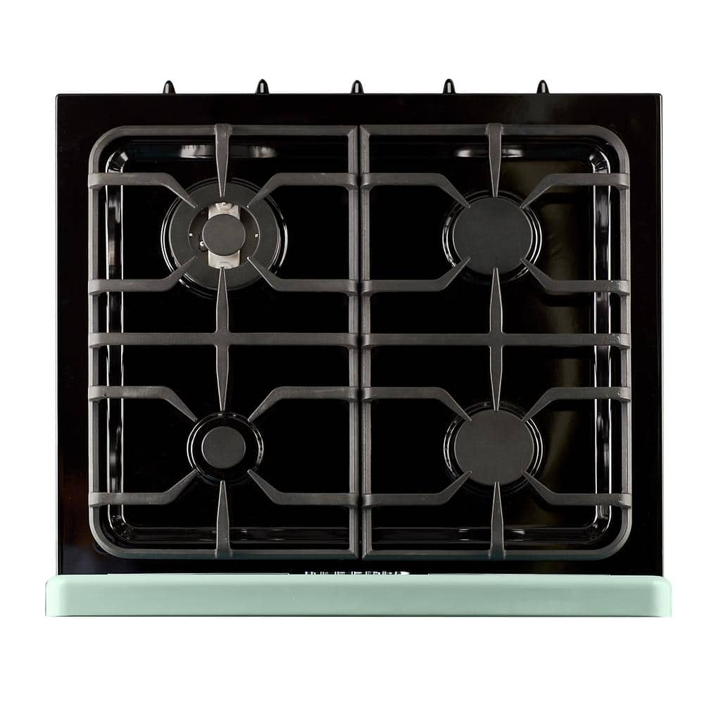 Summer Mint Green 30" Retro Freestanding Gas Range with Convection Oven
