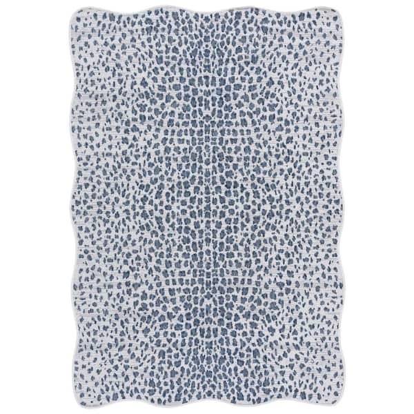 Courtyard 5 ft. x 8 ft. Ivory/Navy Animal Print Indoor/Outdoor Area Rug