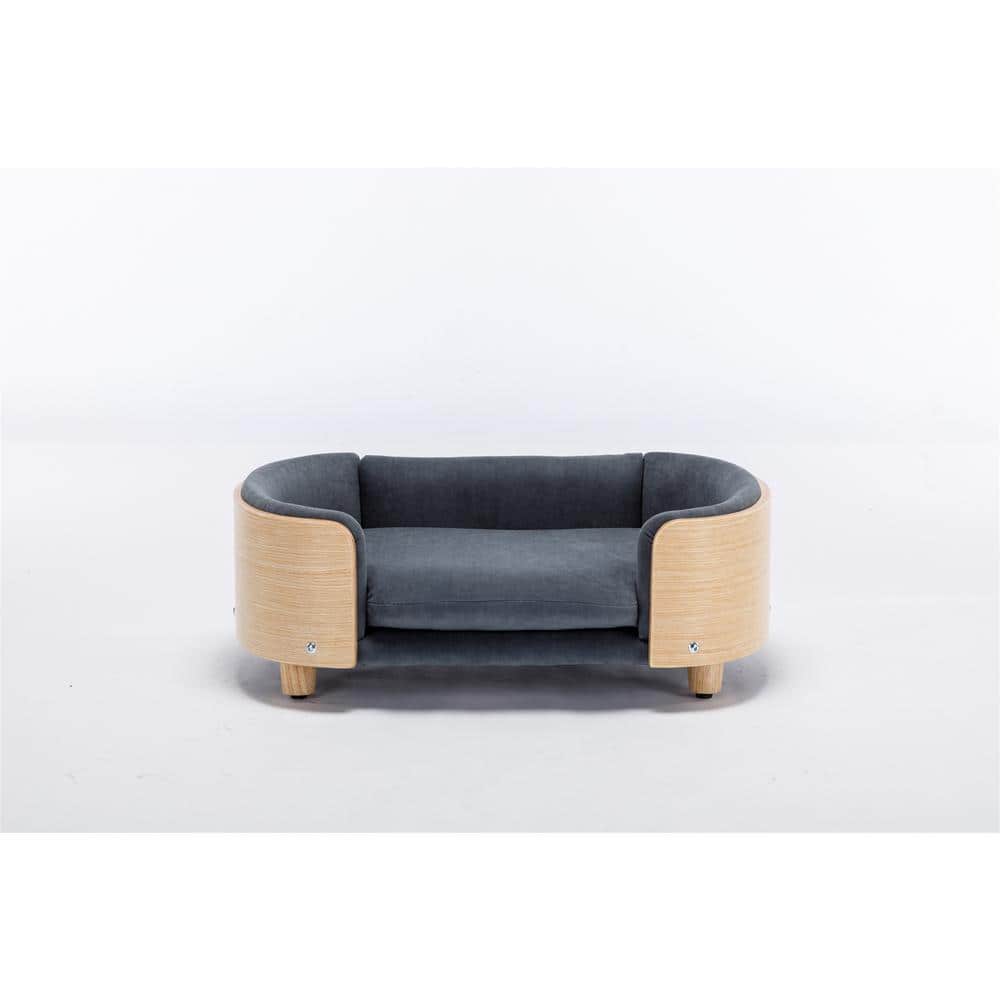 Scandinavian Style Elevated Dog Bed Pet Sofa With Solid Wood Legs and Bent Wood Back for Small  to Medium Pet price history on PriceWatchPro