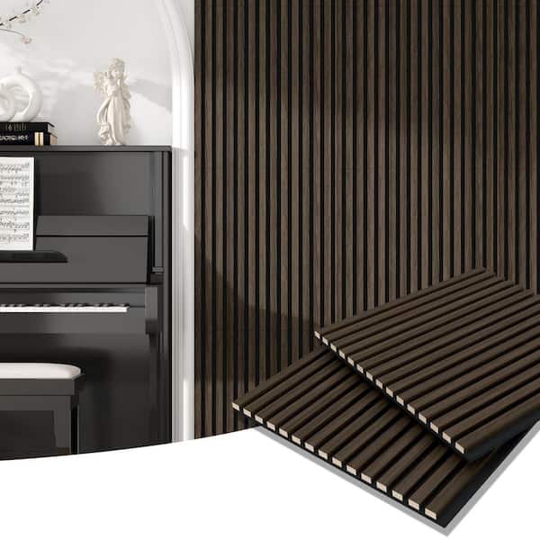 Lirago 23.6 in. x 23.6 in. Walnut Wood Soundproofing Wall Decal