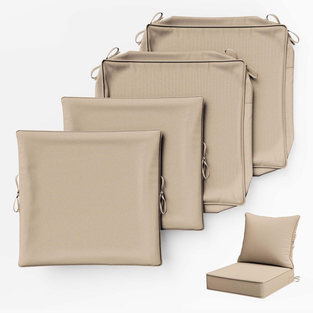 24 in. x 24 in. Slipcover Replacement Outdoor Waterproof Seat&Back Cover Set for Chair and Sofa Sand (2-Pack) price history on PriceWatchPro