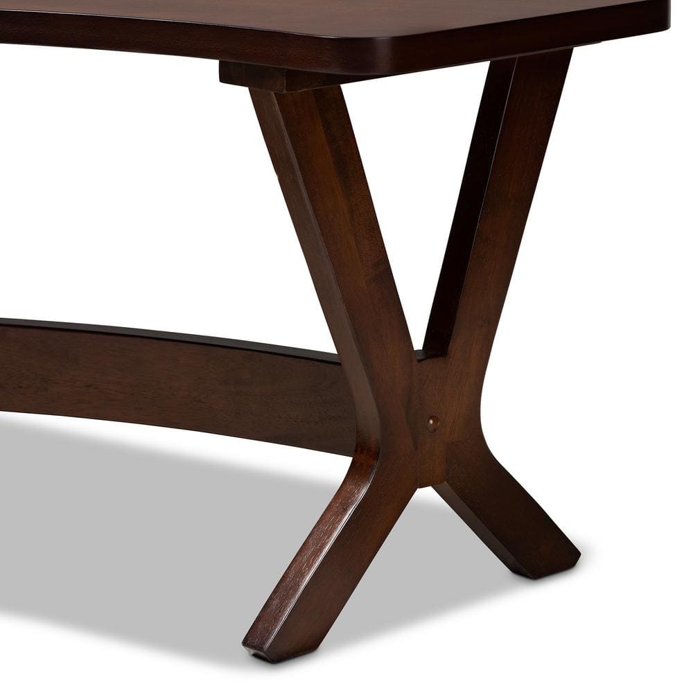 Berlin Mid-Century Walnut Curved Dining Bench with Angled Legs