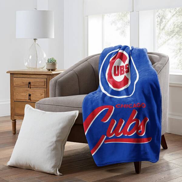 THE NORTHWEST GROUP MLB Cubs Signature Raschel Blue Throw Blanket  1MLB070700006RET - The Home Depot