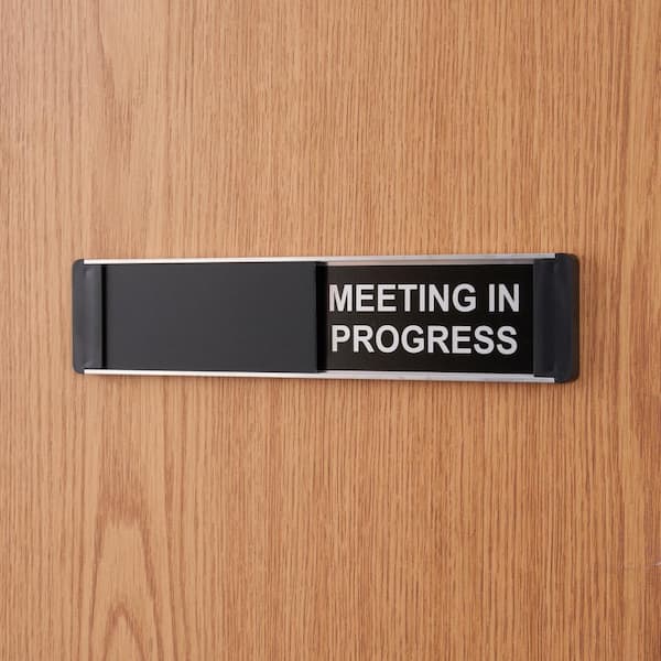 SECO Vacant/Meeting in Progress Sliding Aluminum Door Sign OF139