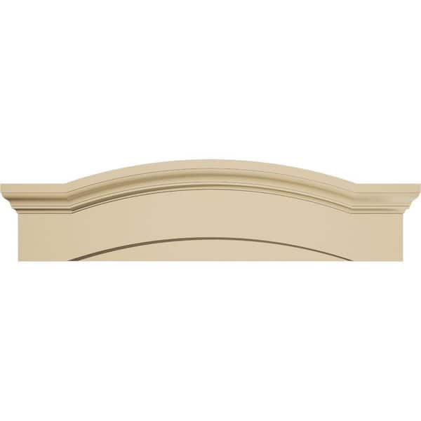 40 in. W x 10-1/2 in. H x 3 in. P Eyebrow Signature Urethane Pediment, Primed Tan