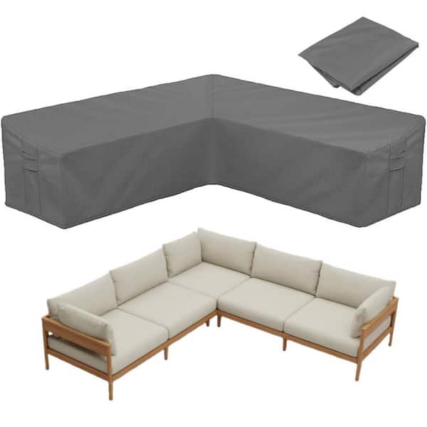 Outdoor Section Sofa Cover Waterproof V-shaped Patio Furniture Set
