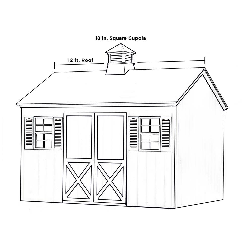 Manchester White Vinyl Cupola with Copper Roof, 18" x 22"