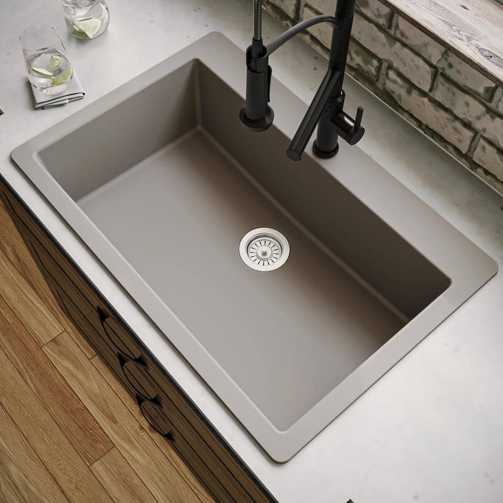 Karran 33'' Concrete Quartz Single Bowl Kitchen Sink