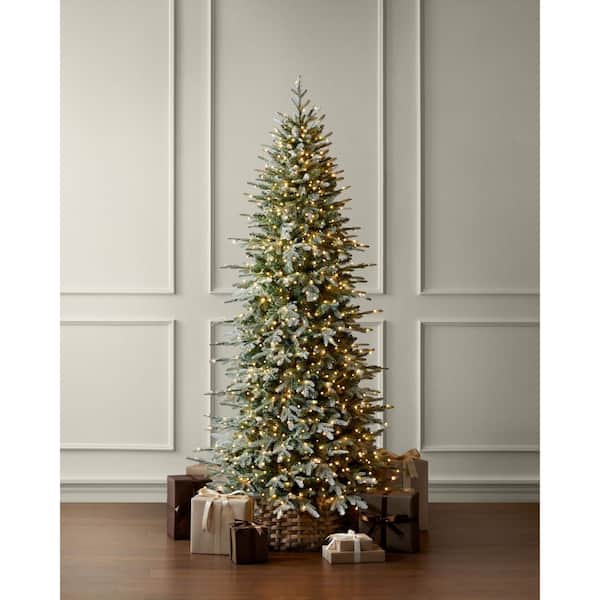 7.5 ft SMART Grand Duchess Twinkling Balsam Fir Slim Flocked LED Pre-Lit Tree