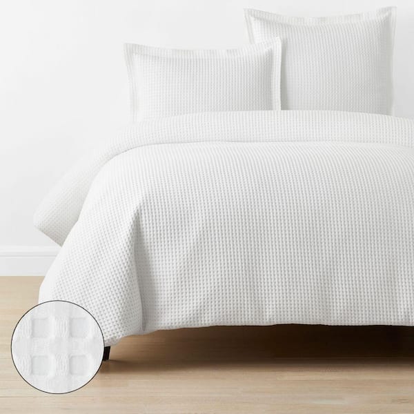 Company Cotton Waffle Collection White King Cotton Duvet Cover