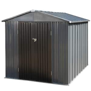 10 ft. W x 10 ft. D Outdoor Metal Storage Shed in Gray (100 sq. ft.)