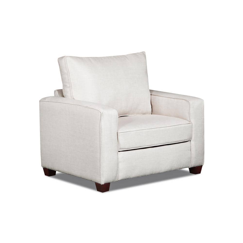 American Furniture Classics Relay Mist Cream Washed Tweed Polyester Arm Chair (Set of 1) with