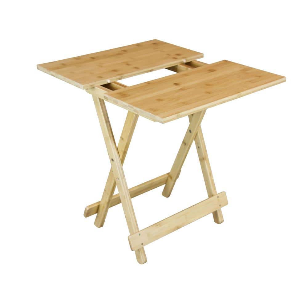 Natural Bamboo 20'' Portable Folding Side Table