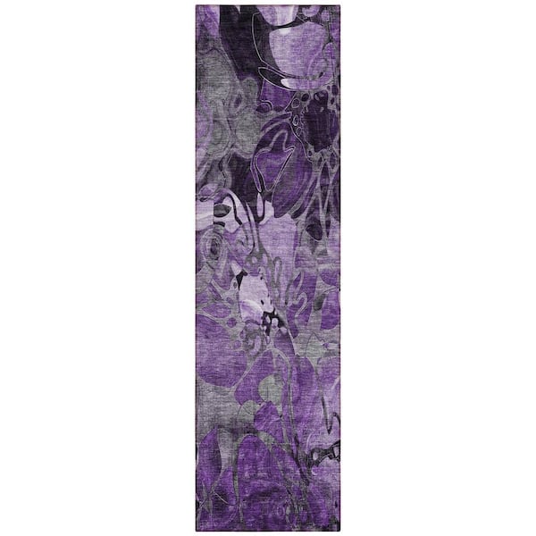 Chantille ACN558 Purple 2 ft. 3 in. x 7 ft. 6 in. Machine Washable Indoor/Outdoor Geometric Runner Rug