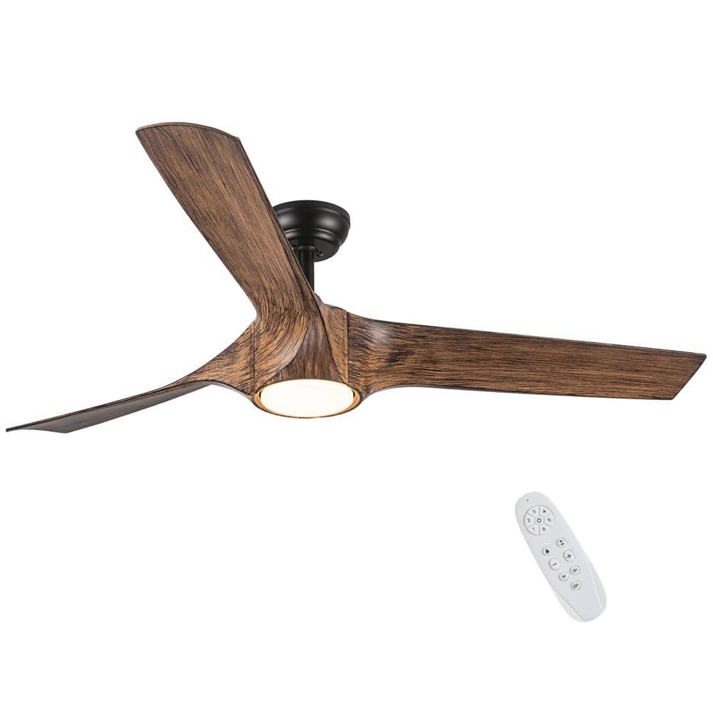 Farmhouse 56 in. Integrated LED Indoor Brown Wood Ceiling Fan Light Kit with Remote Control and DC Motor price history on PriceWatchPro