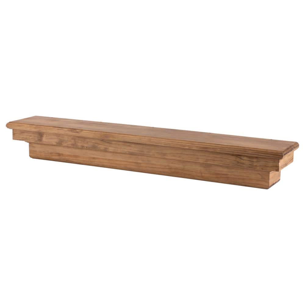 Aged Oak Traditional Wall Mantel Shelf with Lacquer Finish