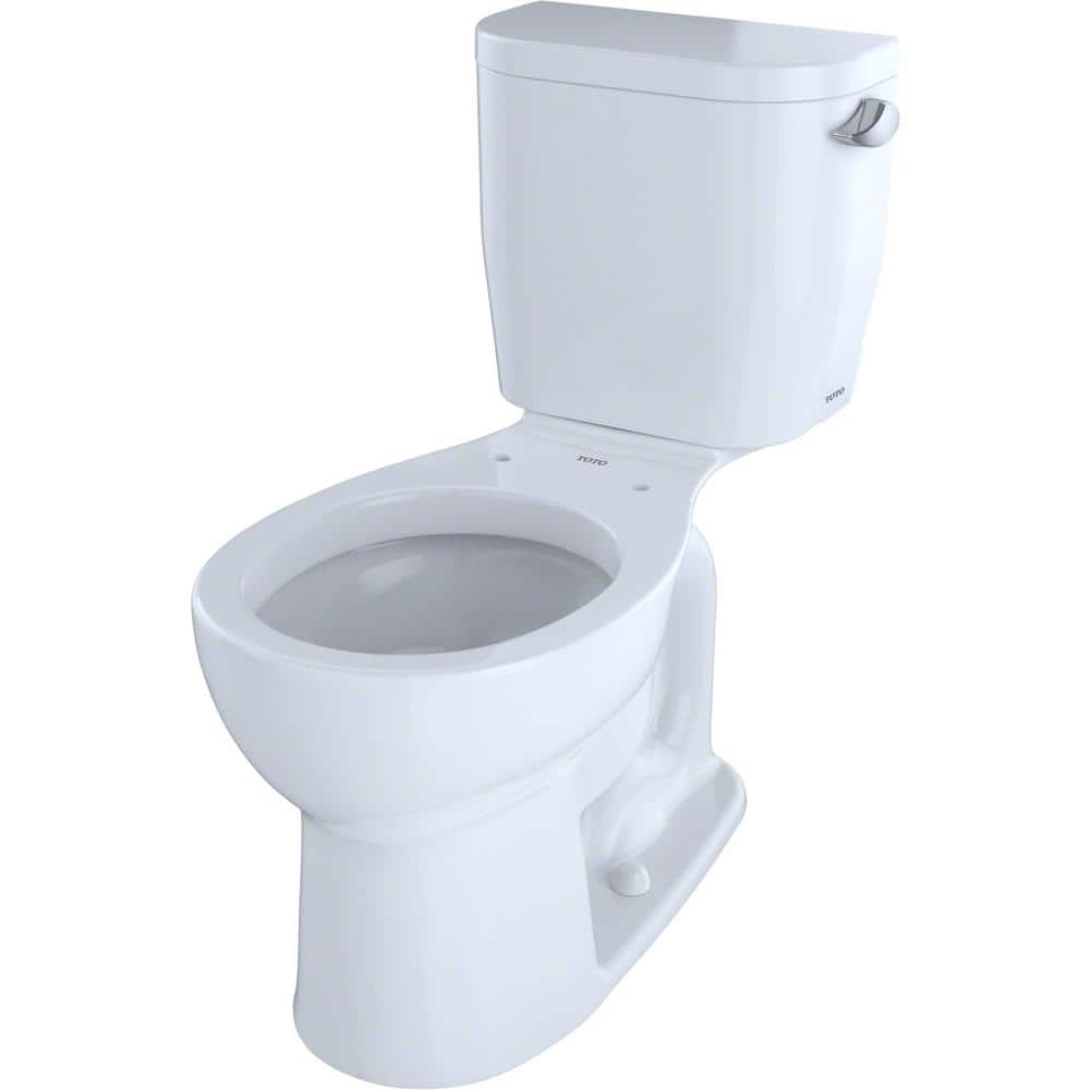 TOTO Entrada 2-Piece 1.28 GPF Single Flush Round Toilet with Right Hand  Trip Lever in Cotton White CST243EFR#01 - The Home Depot