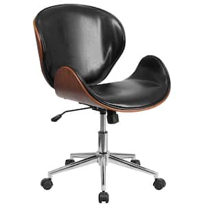 Faux Leather Swivel Conference Chair in Black