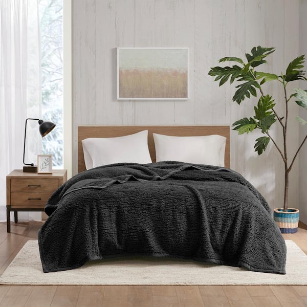 Woolrich Burlington Black Polyester Twin Blanket