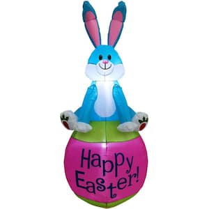 5 ft. Blue Bunny Rabbit Inflatable with Lights