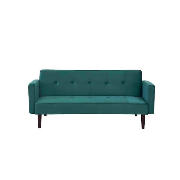 US Pride Furniture Taylor 72 in. W Green 2-Seats Tufted Velvet Sofa Bed Sleeper
