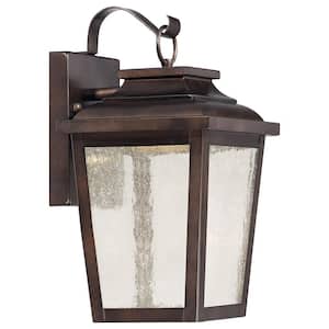 Irvington Manor Collection 1-Light Chelesa Bronze Outdoor Integrated LED Wall Lantern Sconce
