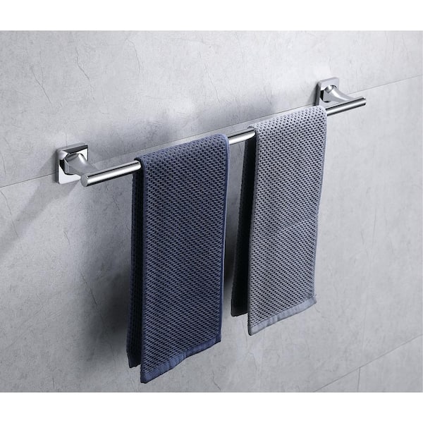 Bathroom 24 in. Wall Mounted Single Towel Bar Anti-Spotting Towel Holder in Polished Chrome