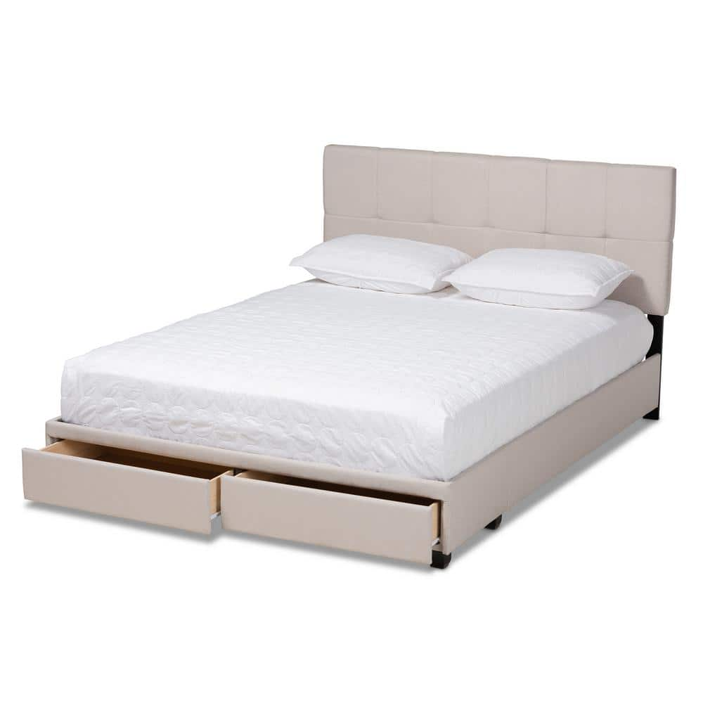 Baxton Studio Netti Beige Queen Storage Bed 161 9907 HD The Home