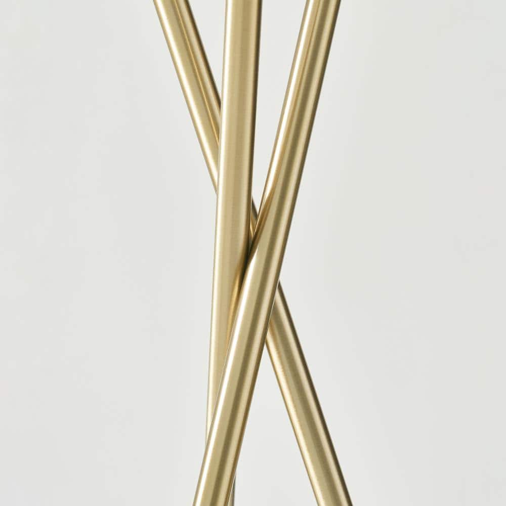 Jaxon 60" Brass Tripod Floor Lamp with Pleated Shade