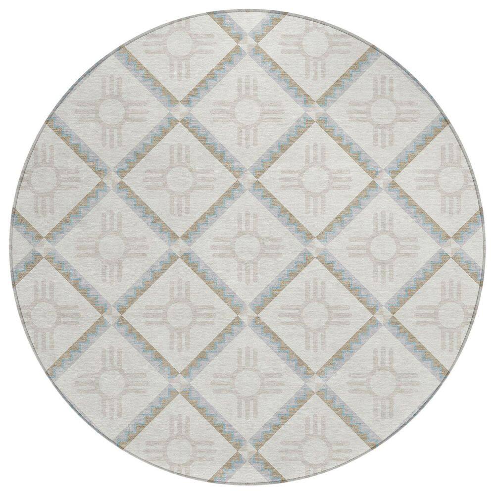 Chantille Machine Washable Indoor/Outdoor Abstract ACN2686 Ivory 8 ft. x 8 ft. Round Rug price history on PriceWatchPro