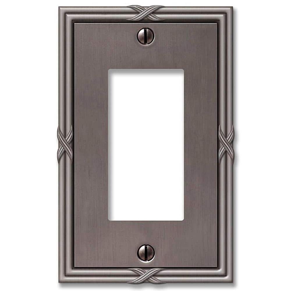 Antique Nickel Cast Metal Single Rocker Wall Plate