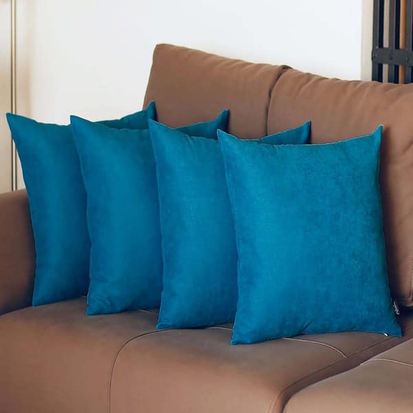 MIKE & Co. NEW YORK Decorative Farmhouse Tahitian Tide 20 in. x 20 in. Square Solid Color Throw Pillow Set of 4
