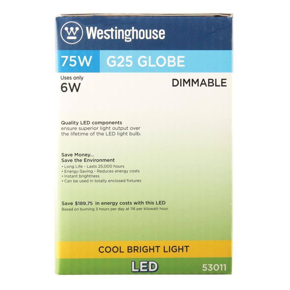 White Frosted Dimmable LED Globe Light Bulb