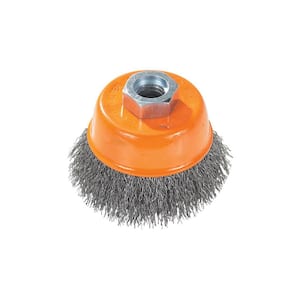 3 in. Cup Brush Crimped Wires M10 x 1.25 in. Arbor