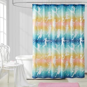 Sports Illustrated Fabric Shower Curtain, 70"x72", Ombre Stripe