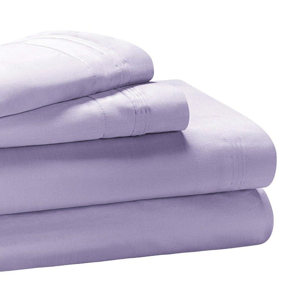 650 Thread Count 4-Piece Wisteria Solid Egyptian Cotton Deep Pocket Split King Sheet Set