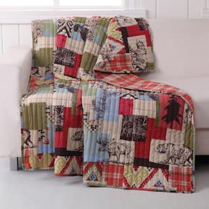 Rustic Lodge Multi Quilted Cotton Throw