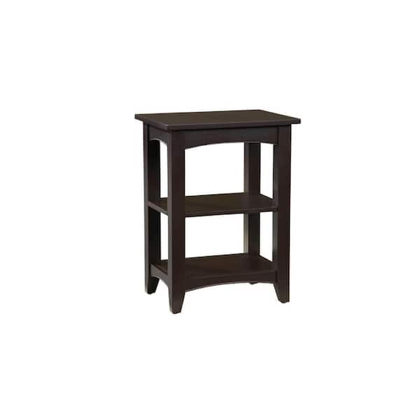 Alaterre Furniture Shaker Cottage Chocolate Storage End Table