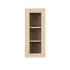 LIFEART CABINETRY Lancaster Shaker Assembled 15x36x12 in. Wall Mullion Door Cabinet with 1 Door 2 Shelves in Stone Wash ALSW-WMD1536