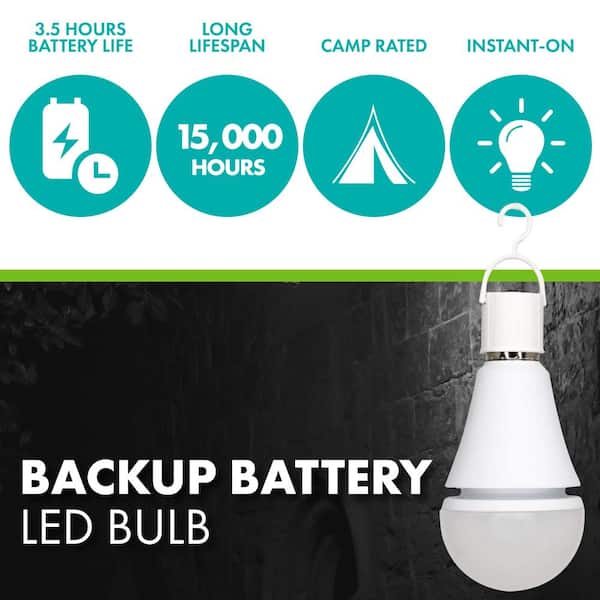 BrightLiving Set of 4 Multi Socket Battery Backup LED Bulb 