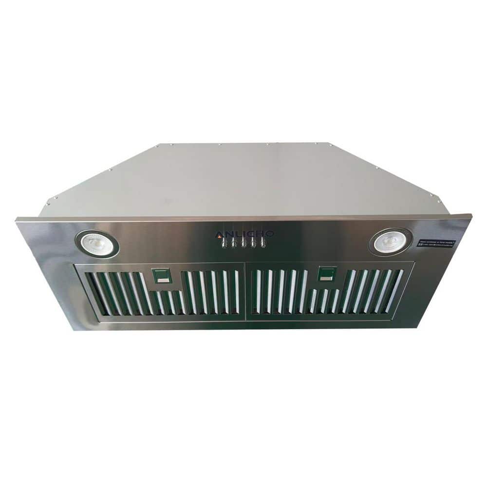 30 in. 600 CFM Convertible Ducted to Ductless Insert Range Hood in Stainless Steel with 3-Speed and LED Lights