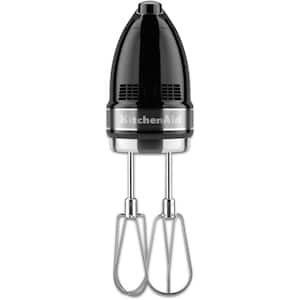 7-Speed Onyx Black Hand Mixer with Beater and Whisk Attachments