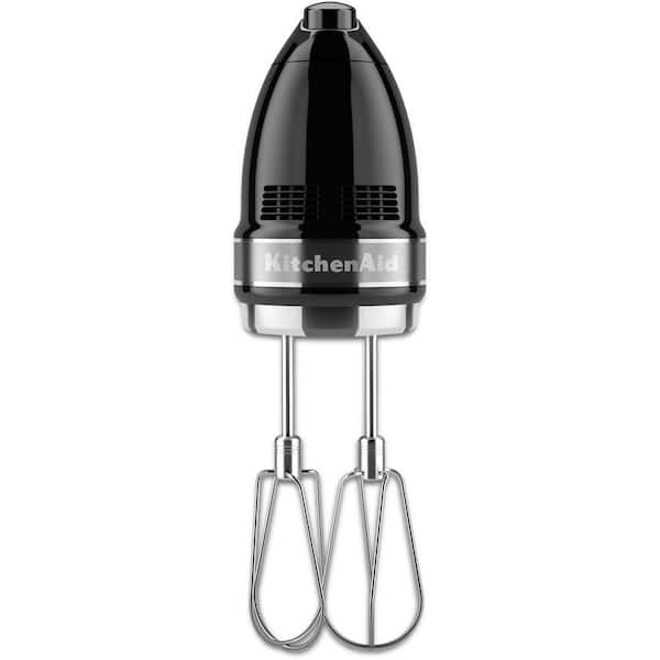 KitchenAid 7-Speed Onyx Black Hand Mixer with Beater and Whisk Attachments