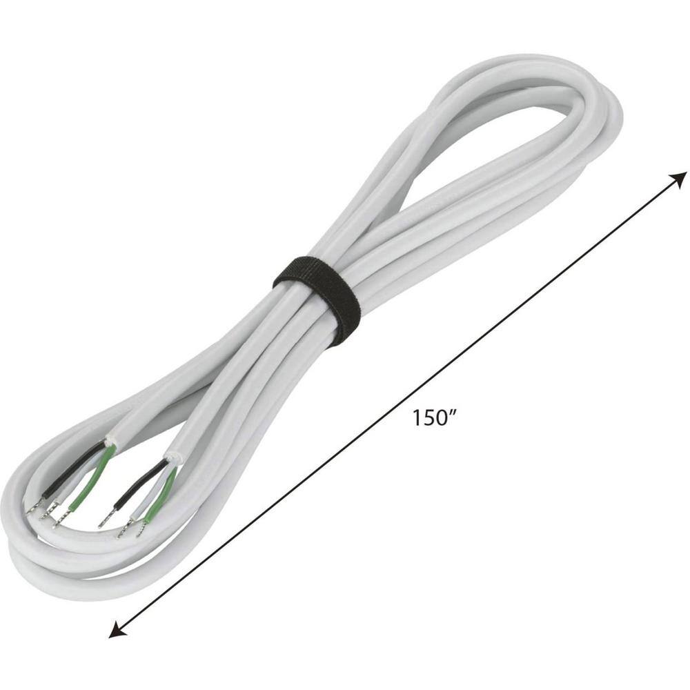 150-Inch White Rubber-Cased Field Cuttable Cord
