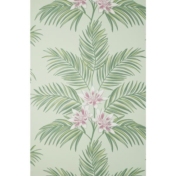 Fine Decor Bali Sage Green Palm Wallpaper Sample
