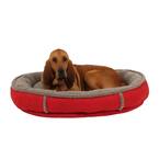 Large Red Faux Suede and Tipped Berber Round Comfy Cup